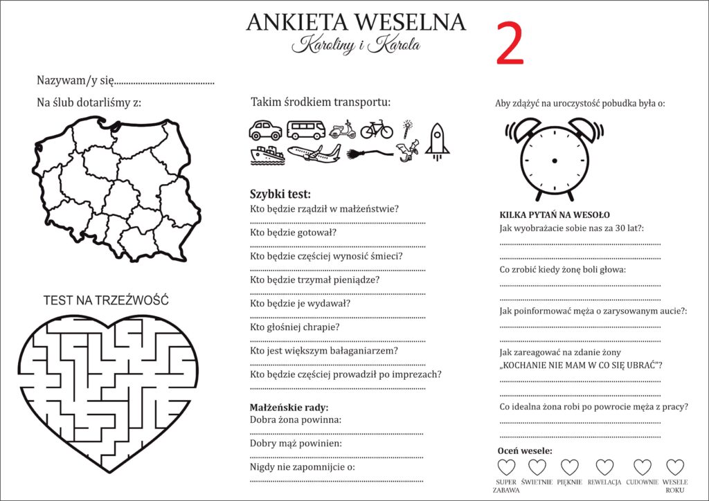 drewniana personalizowana księga gości z ankietami